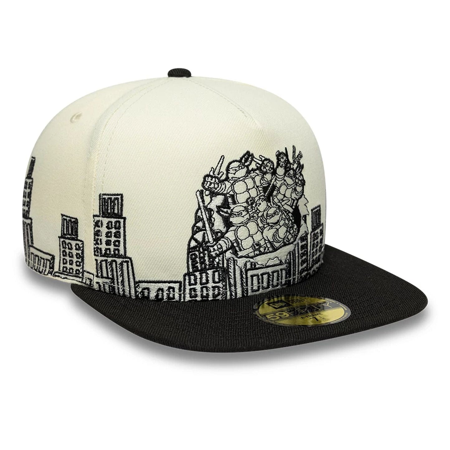 Pictured is this City Scene Teenage Mutant Ninja Turtles 59FIFTY A-Frame Fitted cap in white. 4