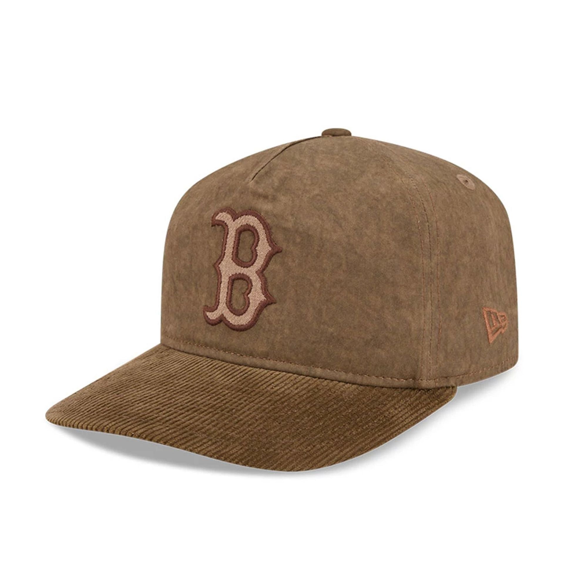 Pictured is this MLB Utility Linen Boston Red Sox 19TWENTY cap in open brown. 1