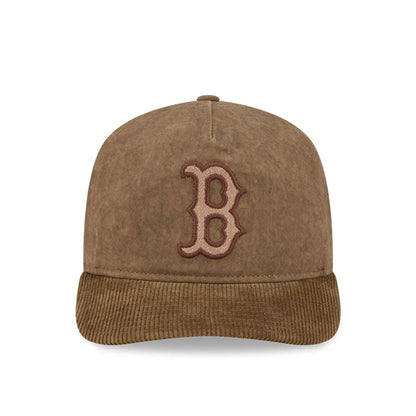 Pictured is this MLB Utility Linen Boston Red Sox 19TWENTY cap in open brown. 2