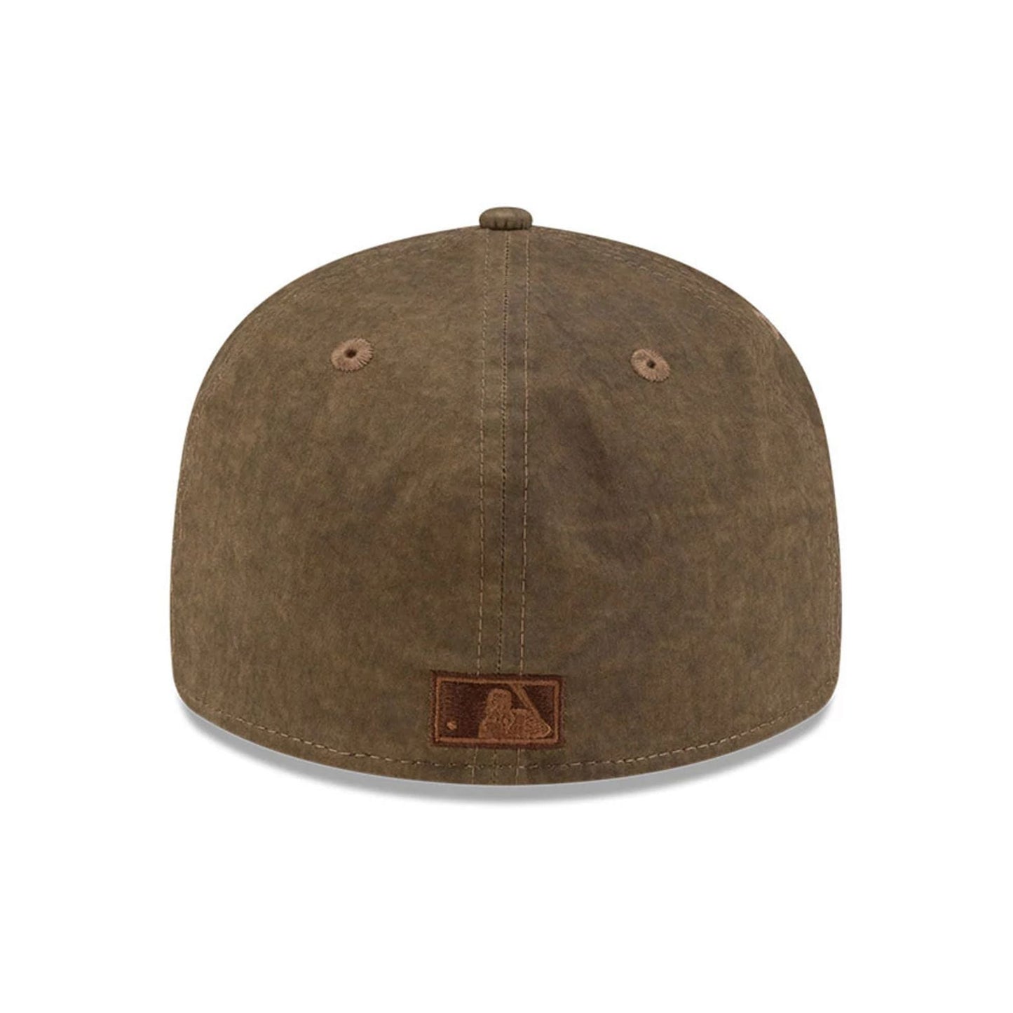 Pictured is this MLB Utility Linen Brooklyn Dodgers Retro Crown 59FIFTY Fitted cap in open brown. 7