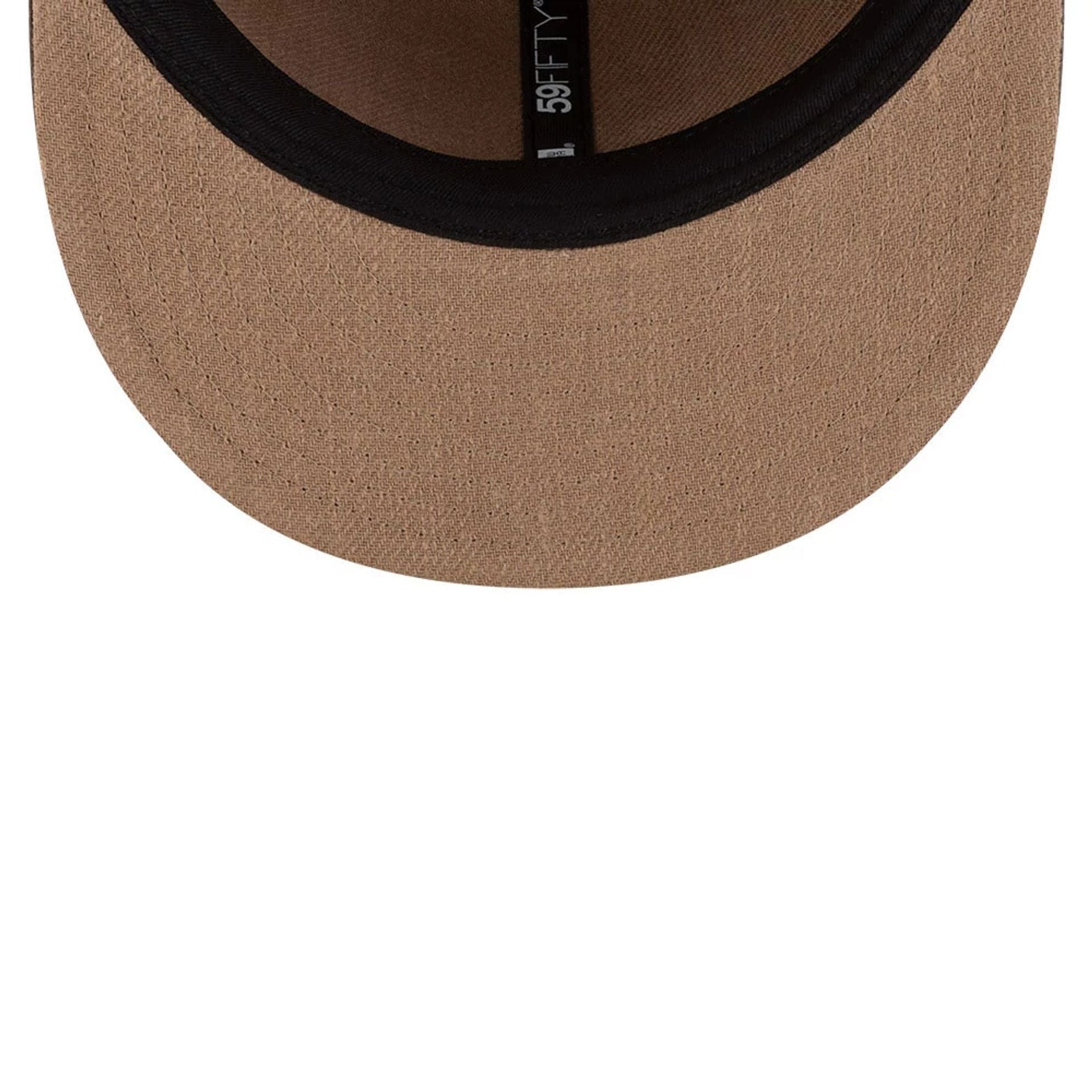 Pictured is this MLB Utility Linen Brooklyn Dodgers Retro Crown 59FIFTY Fitted cap in open brown. 2
