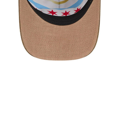 Pictured is this MLB Utility Linen Chicago White Sox 9TWENTY A-Frame cap in open brown. 7