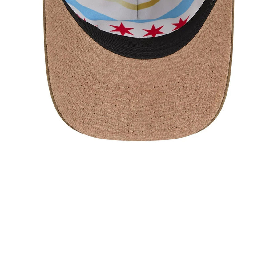 Pictured is this MLB Utility Linen Chicago White Sox 9TWENTY A-Frame cap in open brown. 7