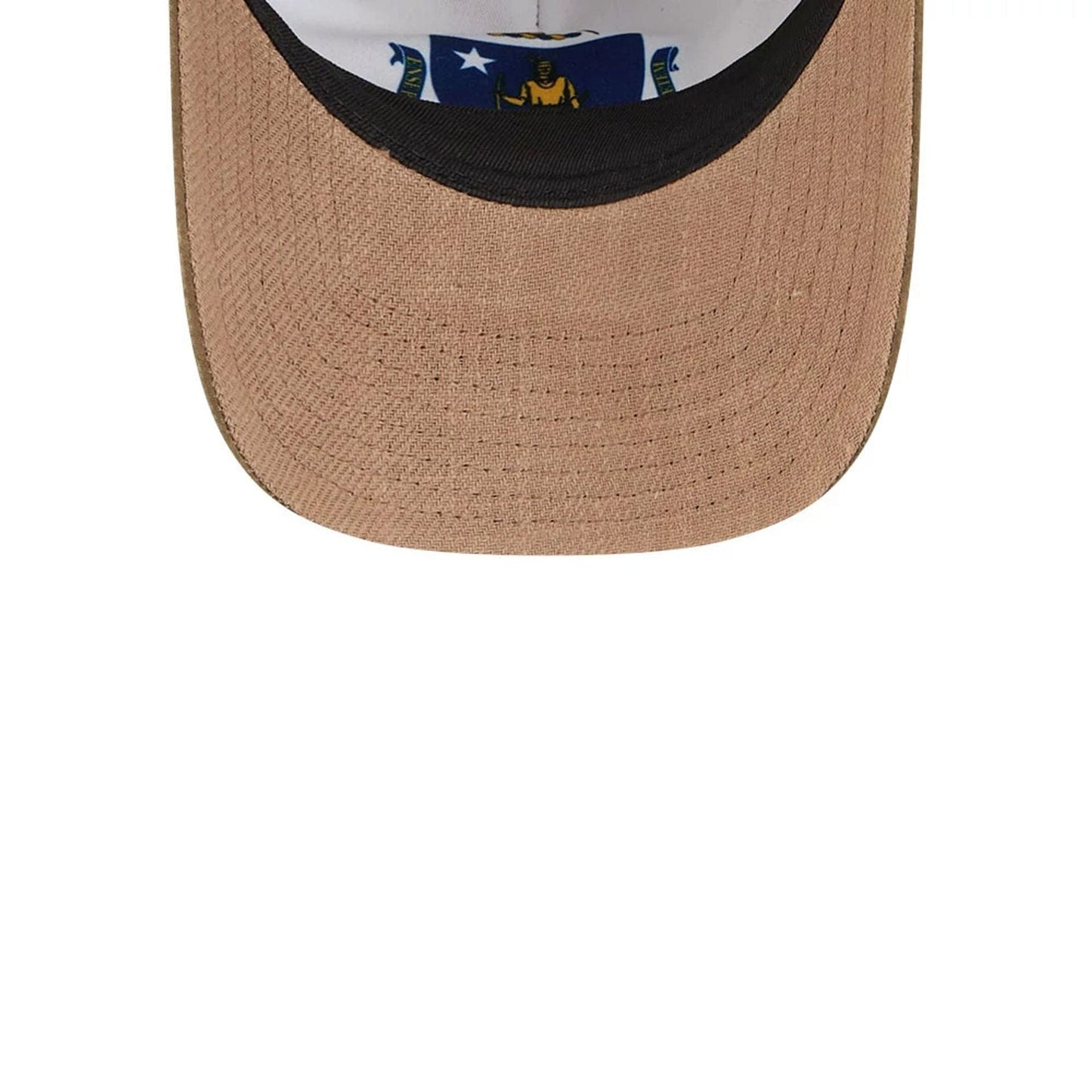 Pictured is this MLB Utility Linen Boston Red Sox 9TWENTY A-Frame cap in open brown. 6