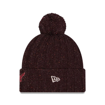 Pictured is this A Christmas Story Cuff knit Beanie hat in open brown. 2