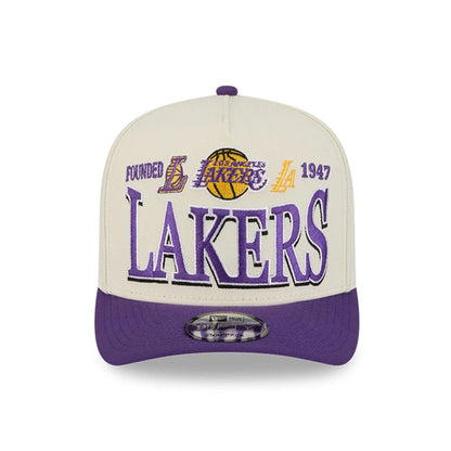 Pictured is this NBA All Star Game 2026 LA Lakers 9FIFTY A-Frame Snapback cap in White. 3