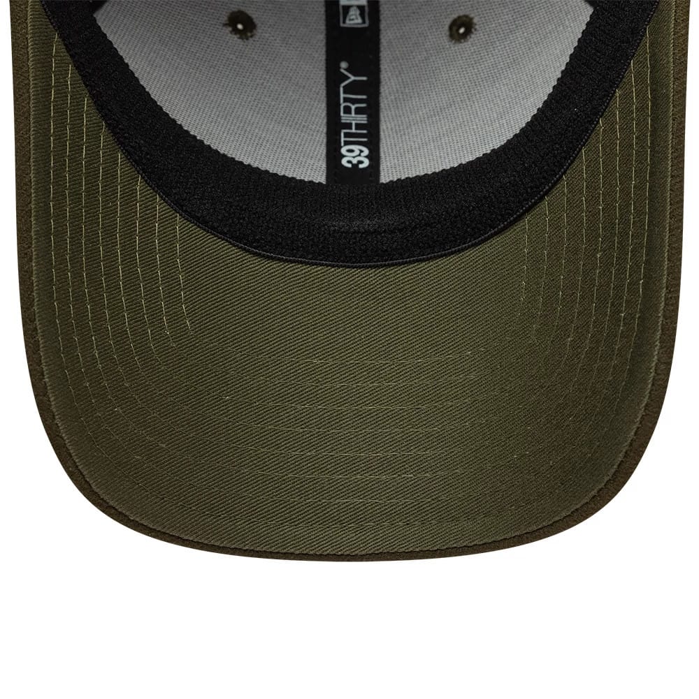 Pictured in this New Era Green 39THIRTY Downflap Stretch Fit Cap 7