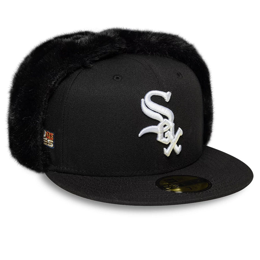 Pictured is this MLB World Series Chicago White Sox Dogear 59FIFTY Fitted cap in black. 1