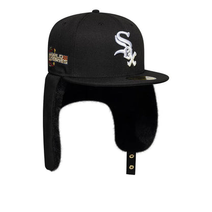 Pictured is this MLB World Series Chicago White Sox Dogear 59FIFTY Fitted cap in black. 2