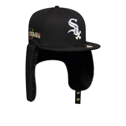 Pictured is this MLB World Series Chicago White Sox Dogear 59FIFTY Fitted cap in black. 2