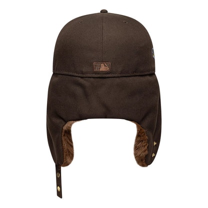 Pictured is this MLB World Series New York Yankees Dogear 59FIFTY Fitted cap in dark brown. 5
