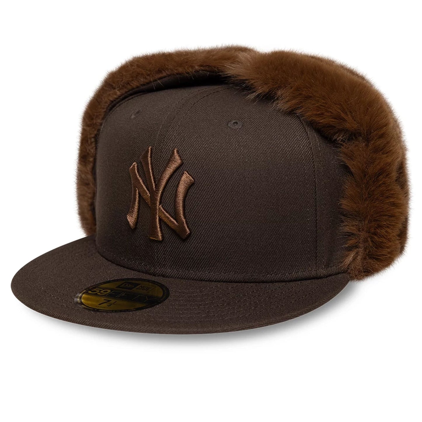Pictured is this MLB World Series New York Yankees Dogear 59FIFTY Fitted cap in dark brown. 4
