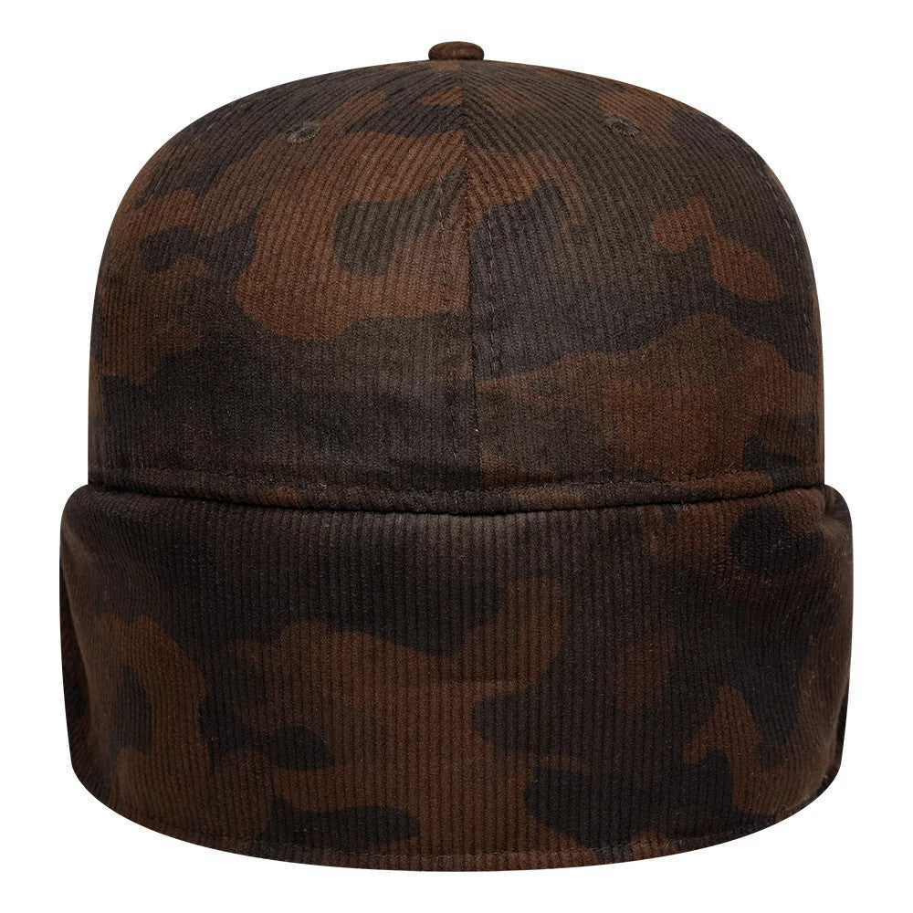 Pictured is this New Era Cord Downflap 59FIFTY Fitted cap in dark brown. 10