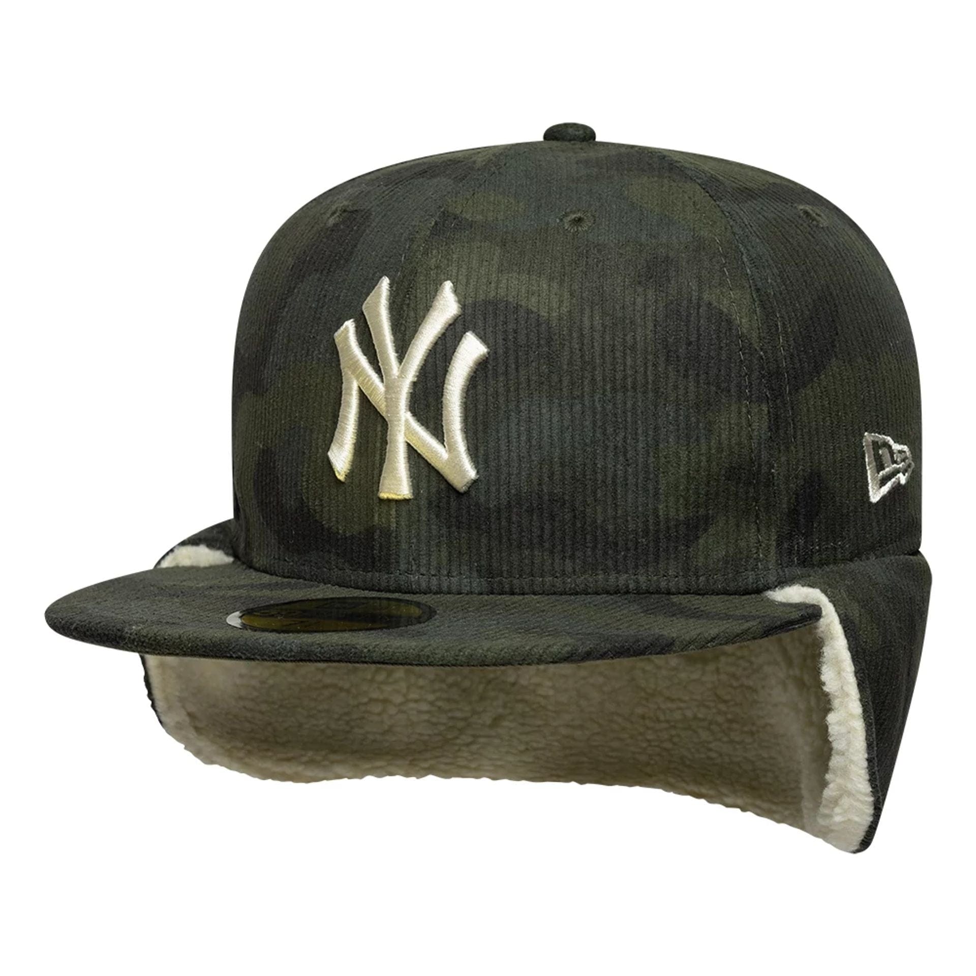 Pictured is this MLB Cord New York Yankees Downflap 59FIFTY Fitted cap in green. 2