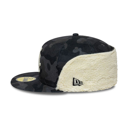 Pictured is this MLB Cord Chicago White Sox Downflap 59FIFTY Fitted cap in black. 7