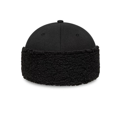 Pictured in this New Era Black 39THIRTY Downflap Stretch Fit Cap 2