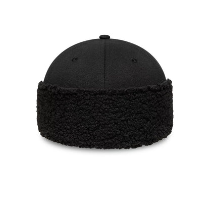 Pictured in this New Era Black 39THIRTY Downflap Stretch Fit Cap 2