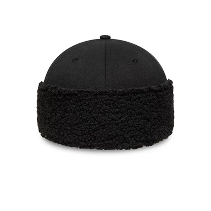Pictured in this New Era Black 39THIRTY Downflap Stretch Fit Cap 2