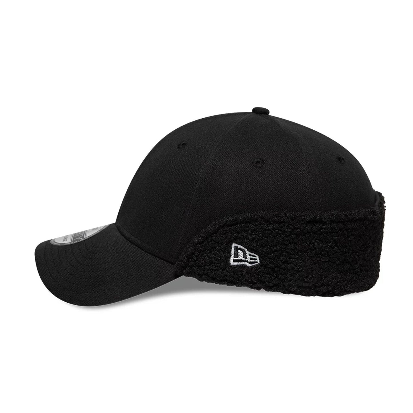 Pictured in this New Era Black 39THIRTY Downflap Stretch Fit Cap 5