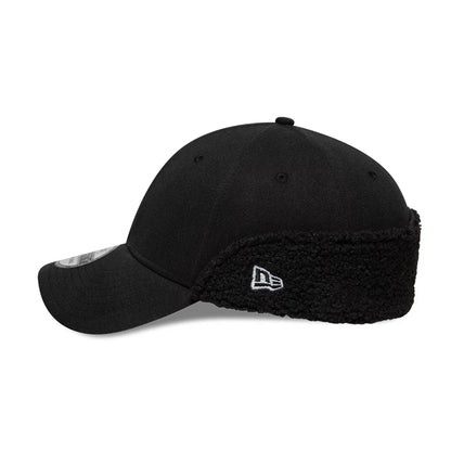 Pictured in this New Era Black 39THIRTY Downflap Stretch Fit Cap 5