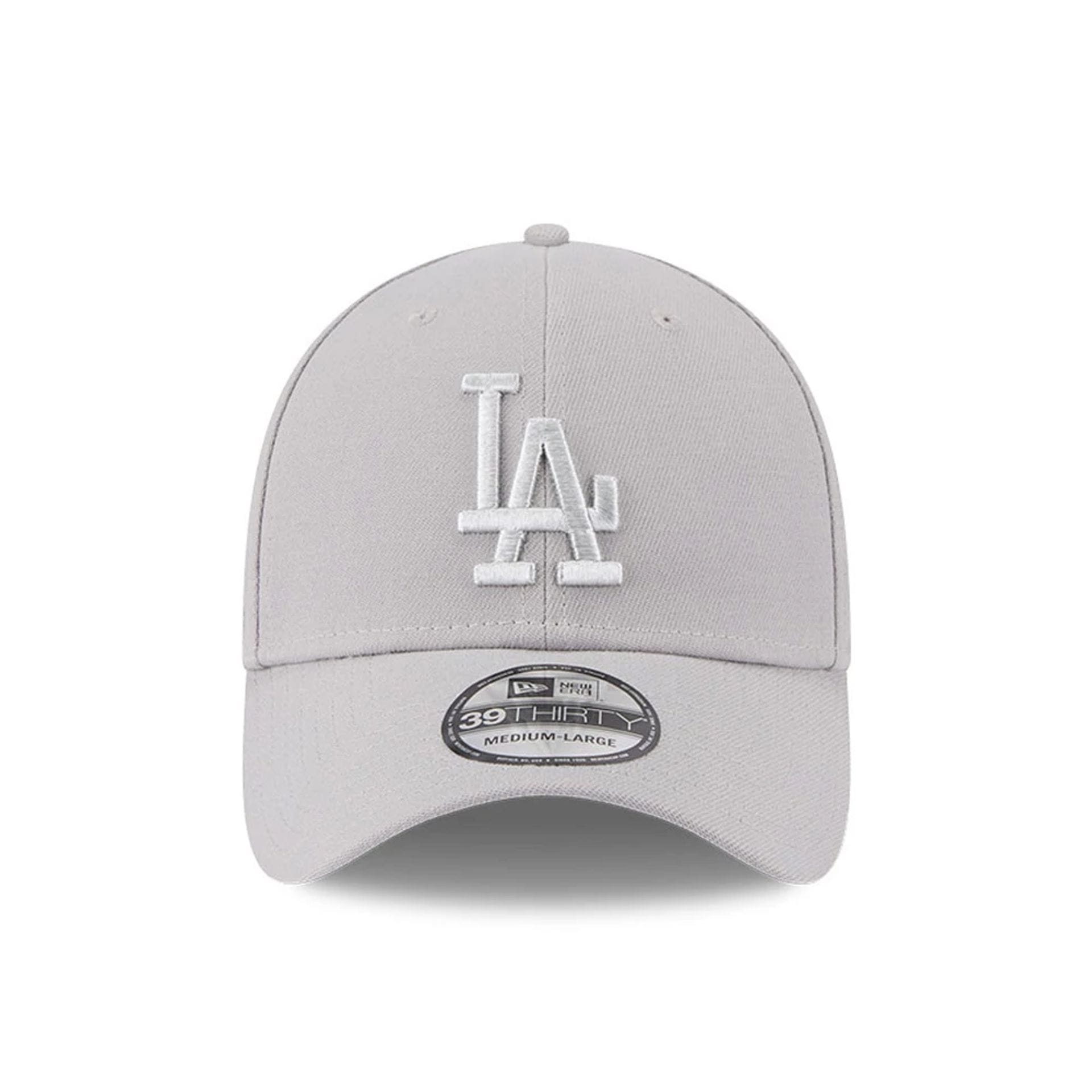 Pictured is this MLB Metallic LA Dodgers 39THIRTY Stretch Fit cap in grey. 2
