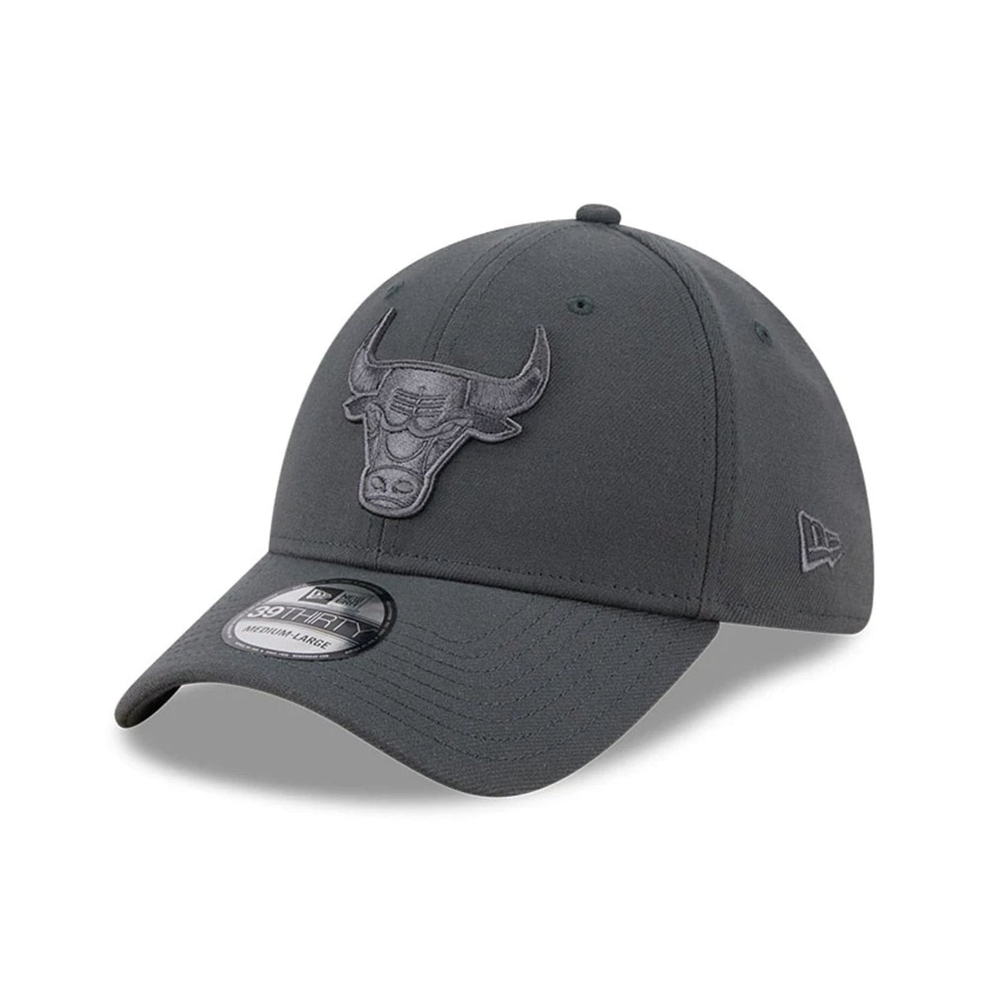 Pictured is this NBA Steel Chicago Bulls 39THIRTY Stretch Fit cap in charcoal. 1