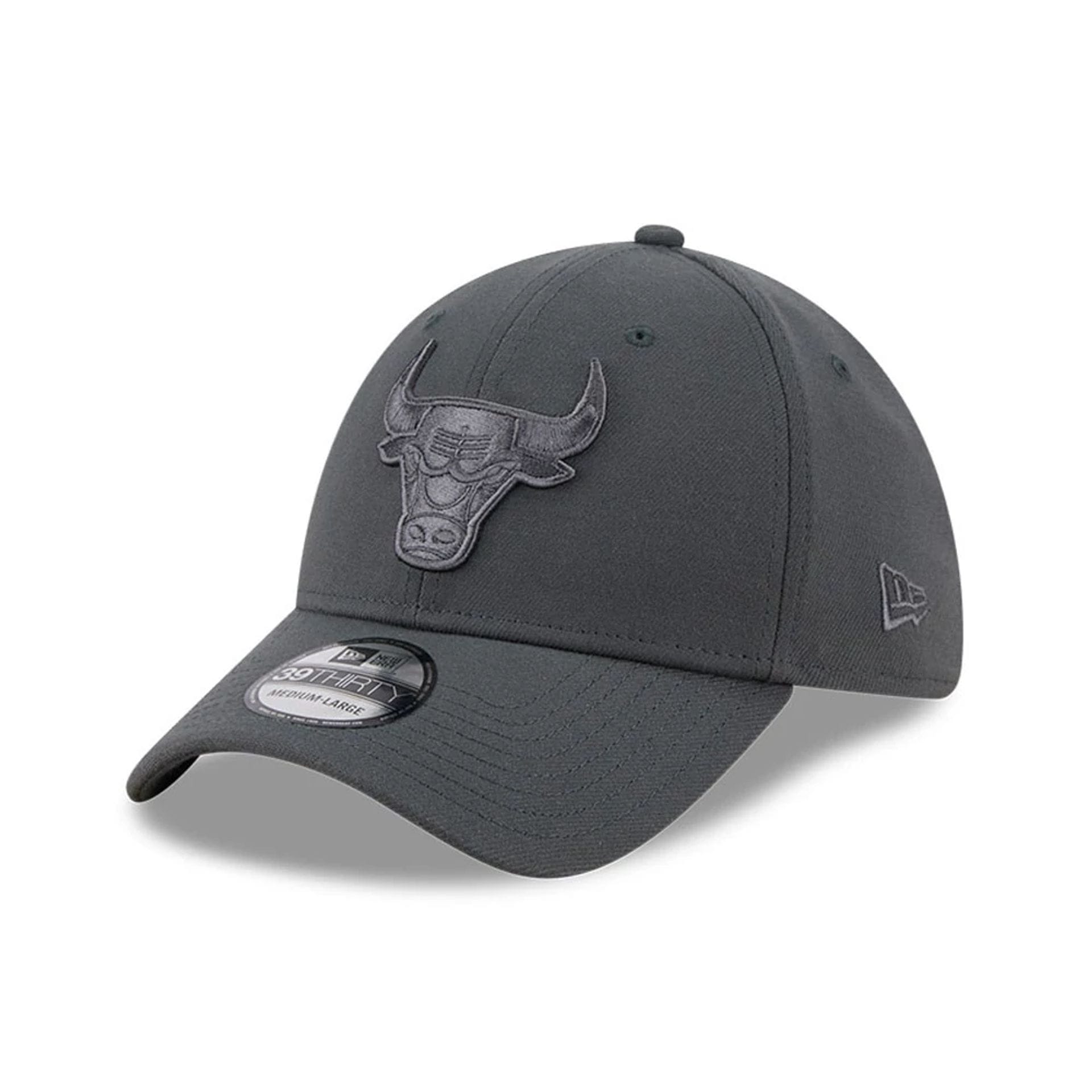 Pictured is this NBA Steel Chicago Bulls 39THIRTY Stretch Fit cap in charcoal. 1