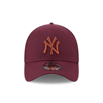 Pictured is this MLB Frosted Rust New York Yankees 39THIRTY Stretch Fit cap in dark red. 3
