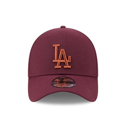 Pictured is this MLB Frosted Rust LA Dodgers 39THIRTY Stretch Fit cap in dark red. 3