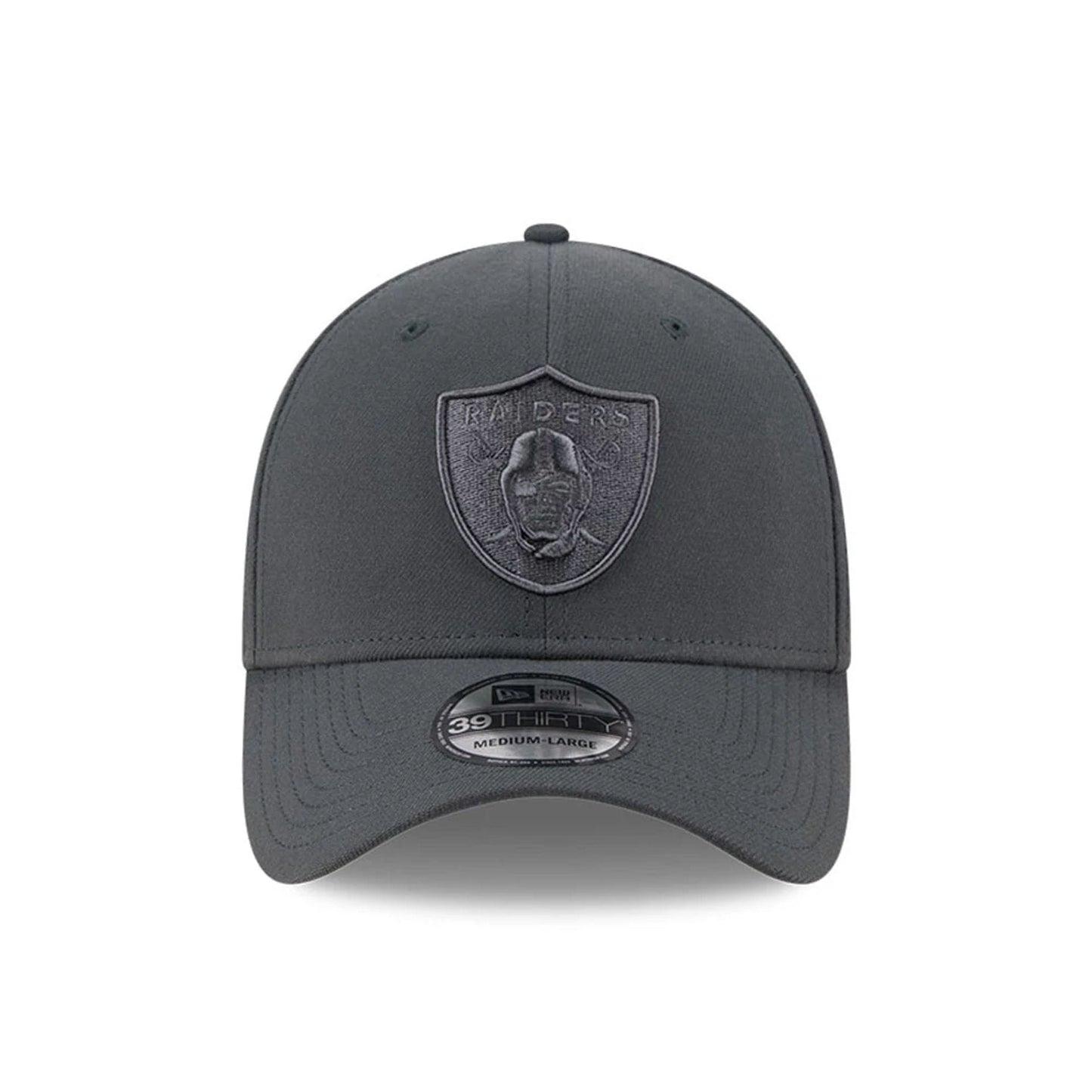 Pictured is this NFL Steel Las Vegas Raiders 39THIRTY Stretch Fit cap in charcoal. 2