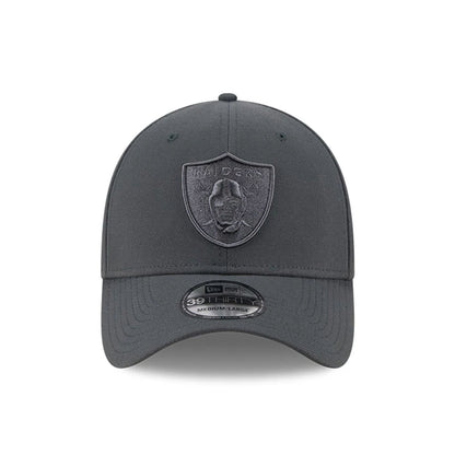 Pictured is this NFL Steel Las Vegas Raiders 39THIRTY Stretch Fit cap in charcoal. 2