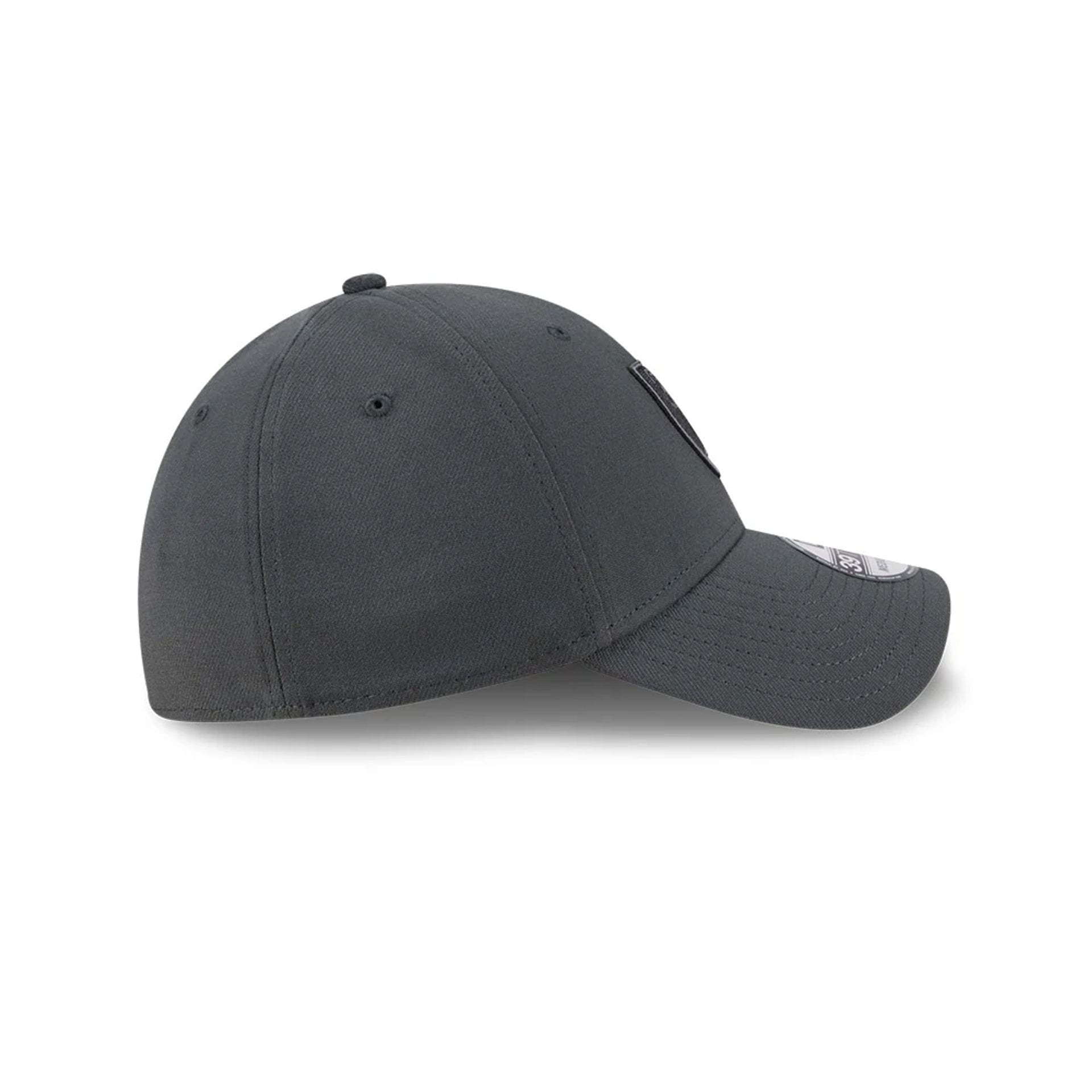 Pictured is this NFL Steel Las Vegas Raiders 39THIRTY Stretch Fit cap in charcoal. 5