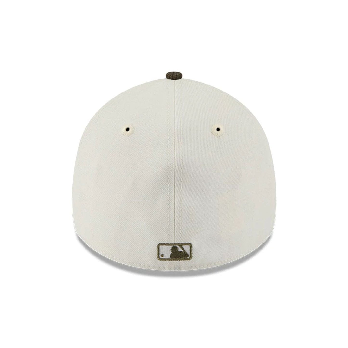 Pictured is this MLB Camo Visor LA Dodgers 39THIRTY A-Frame Stretch Fit cap in Cream. 7