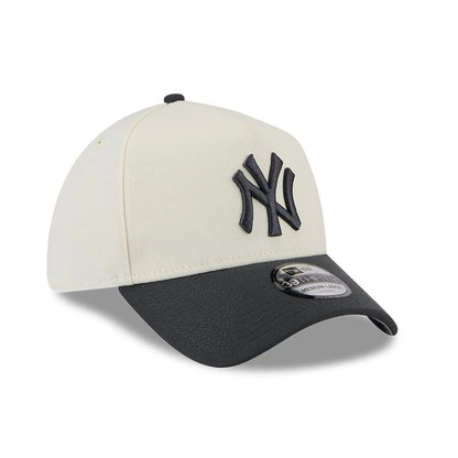 Pictured is this MLB Chrome New York Yankees 39THIRTY A-Frame Stretch Fit cap in cream. 5