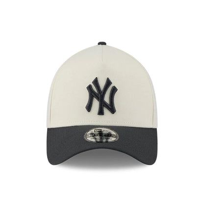 Pictured is this MLB Chrome New York Yankees 39THIRTY A-Frame Stretch Fit cap in cream. 4