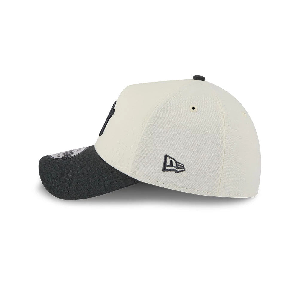 Pictured is this MLB Chrome New York Yankees 39THIRTY A-Frame Stretch Fit cap in cream. 6