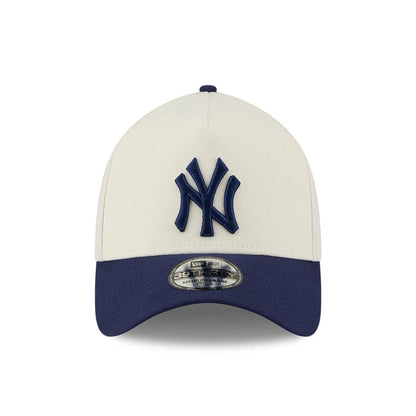 Pictured is this MLB Chrome New York Yankees 39THIRTY A-Frame Stretch Fit cap in cream. 4