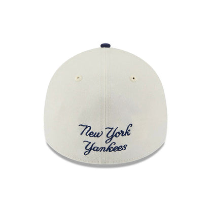 Pictured is this MLB Chrome New York Yankees 39THIRTY A-Frame Stretch Fit cap in cream. 3