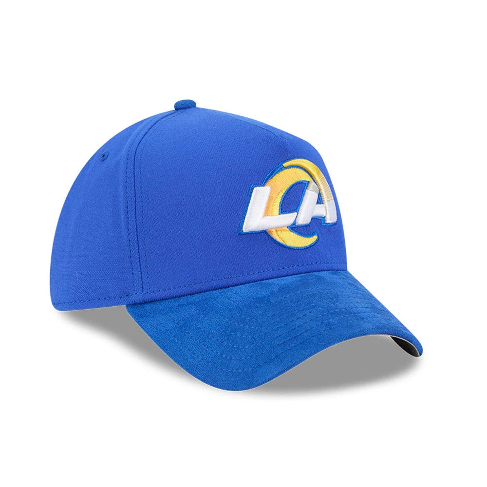 Pictured is this NFL Suede LA Rams 39THIRTY A-Frame Stretch Fit cap in Blue. 4