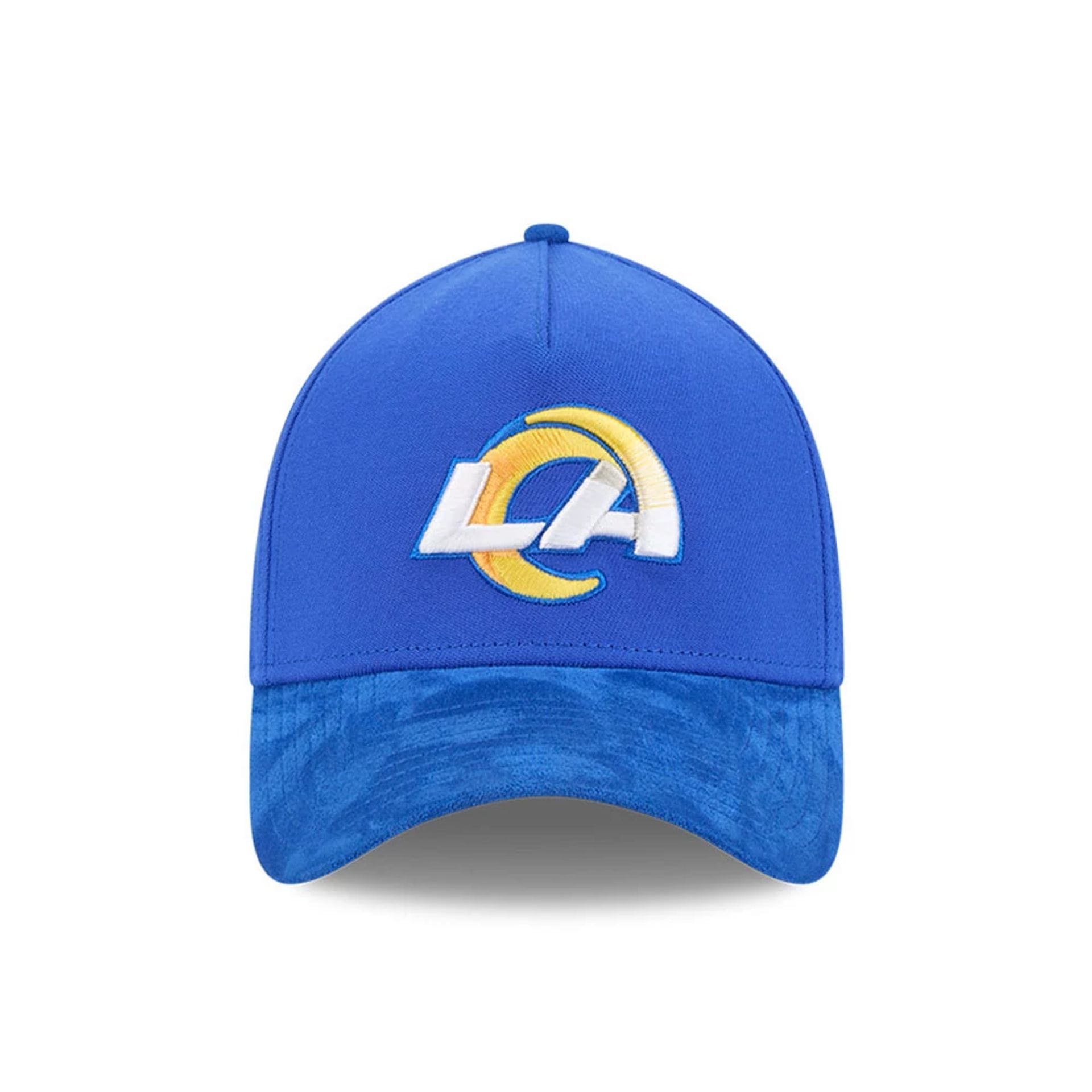 Pictured is this NFL Suede LA Rams 39THIRTY A-Frame Stretch Fit cap in Blue. 3