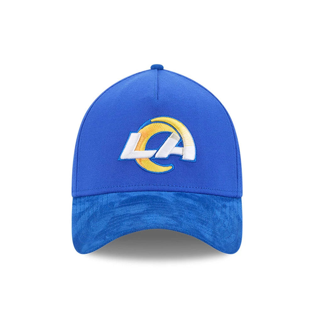 Pictured is this NFL Suede LA Rams 39THIRTY A-Frame Stretch Fit cap in Blue. 3