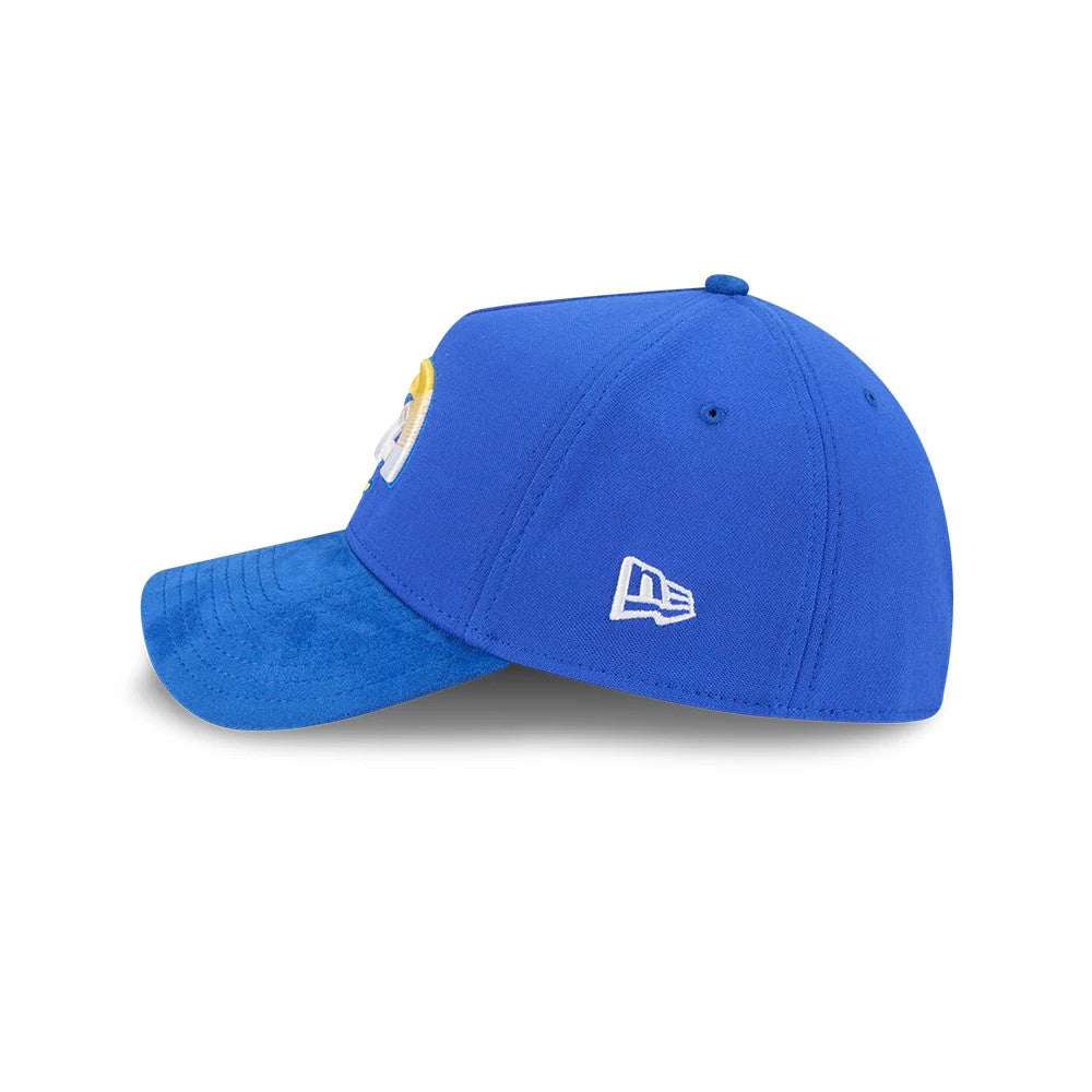 Pictured is this NFL Suede LA Rams 39THIRTY A-Frame Stretch Fit cap in Blue. 6