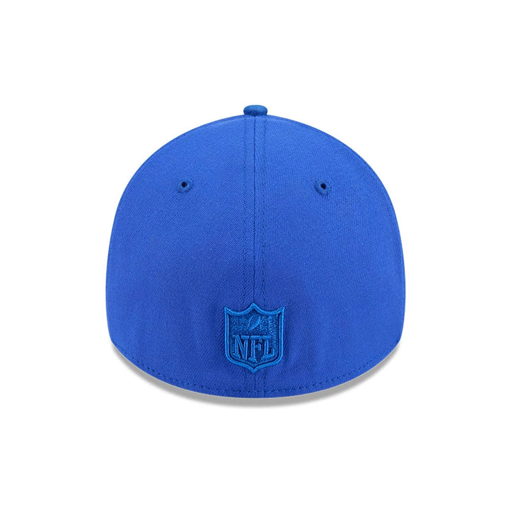 Pictured is this NFL Suede LA Rams 39THIRTY A-Frame Stretch Fit cap in Blue. 5
