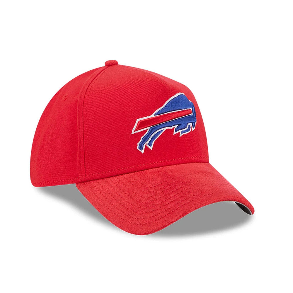 Pictured is this NFL Suede Buffalo Bills 39THIRTY A-Frame Stretch Fit cap in Red. 4