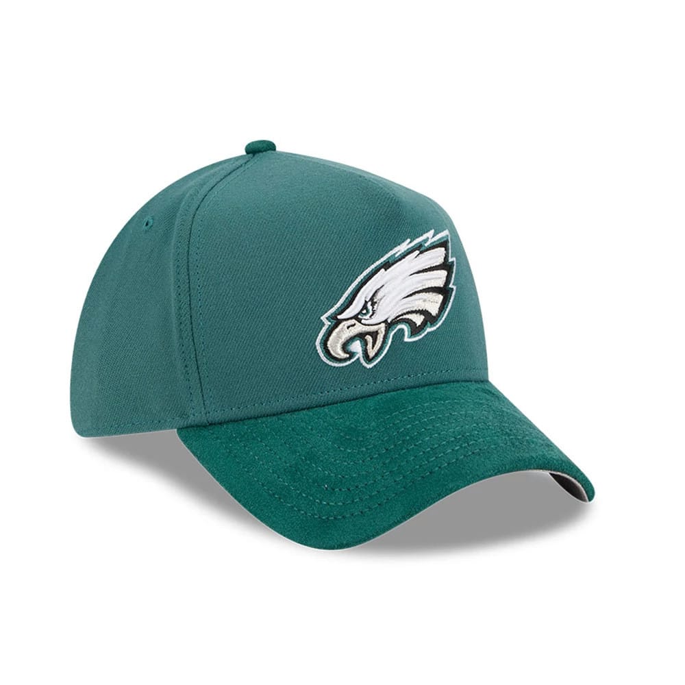 Pictured is this NFL Suede Philadelphia Eagles 39THIRTY A-Frame Stretch Fit cap in Dark Green. 4