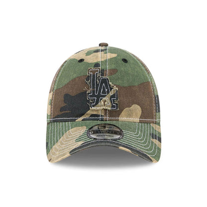 Pictured is this MLB Washed Camo LA Dodgers 9TWENTY cap in open green. 2