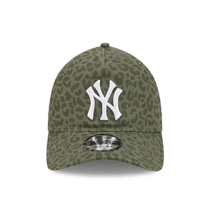 Pictured is this MLB Leopard New York Yankees 9TWENTY A-Frame cap in green. 2