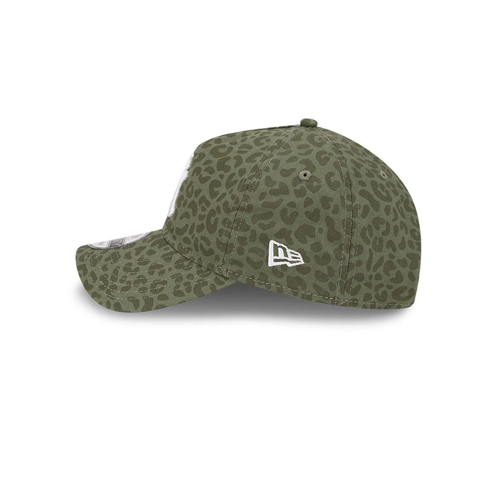 Pictured is this MLB Leopard New York Yankees 9TWENTY A-Frame cap in green. 5