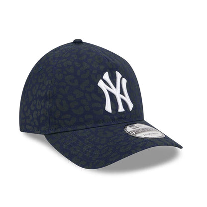 Pictured is this MLB Leopard New York Yankees 9TWENTY A-Frame cap in dark blue. 3