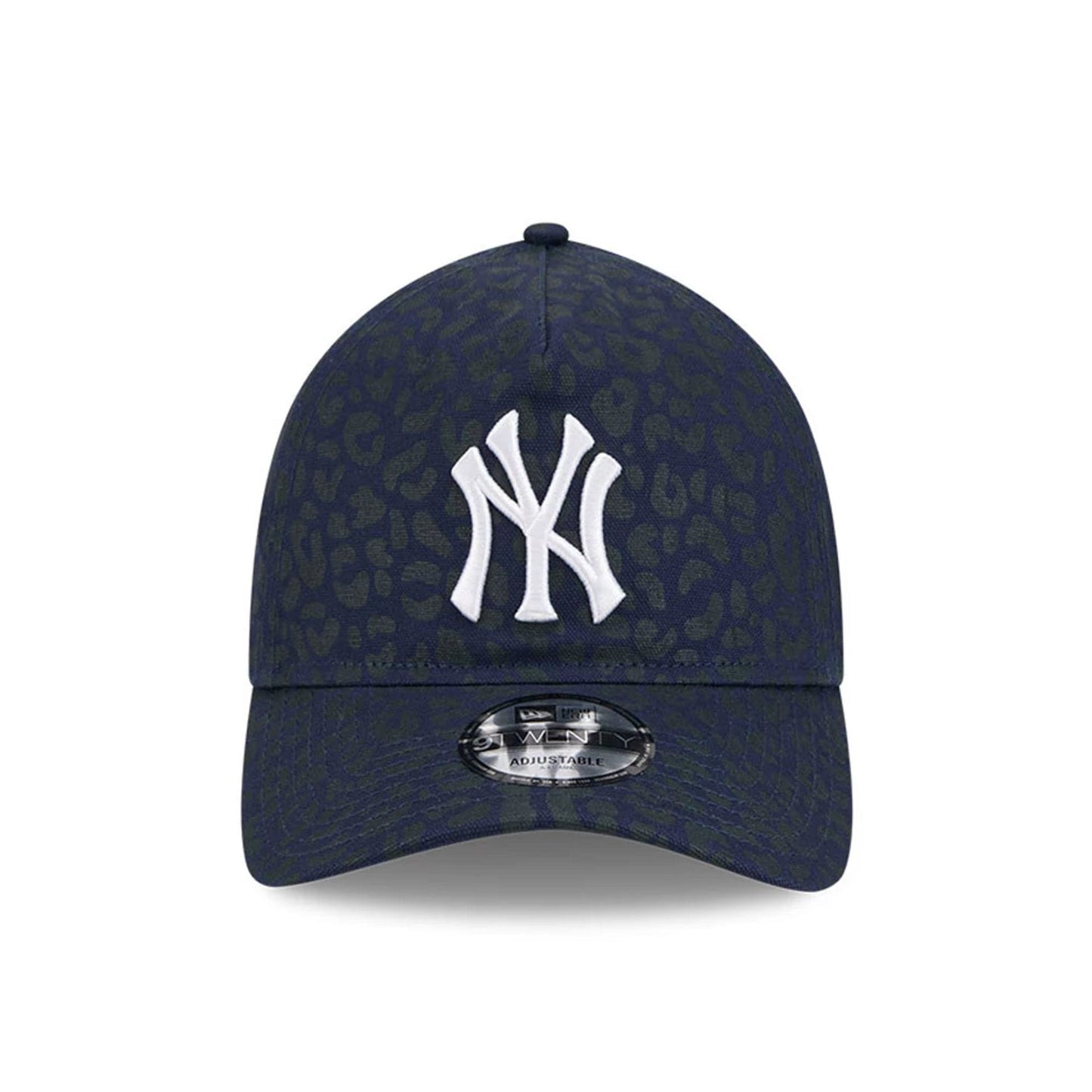 Pictured is this MLB Leopard New York Yankees 9TWENTY A-Frame cap in dark blue. 2